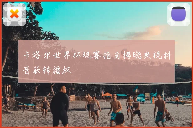 卡塔尔世界杯观赛指南揭晓央视抖音获转播权